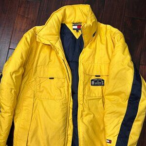 Tommy Jeans Yellow Puffer Winter Jacket Insulated Colorblock Coat - New with tag